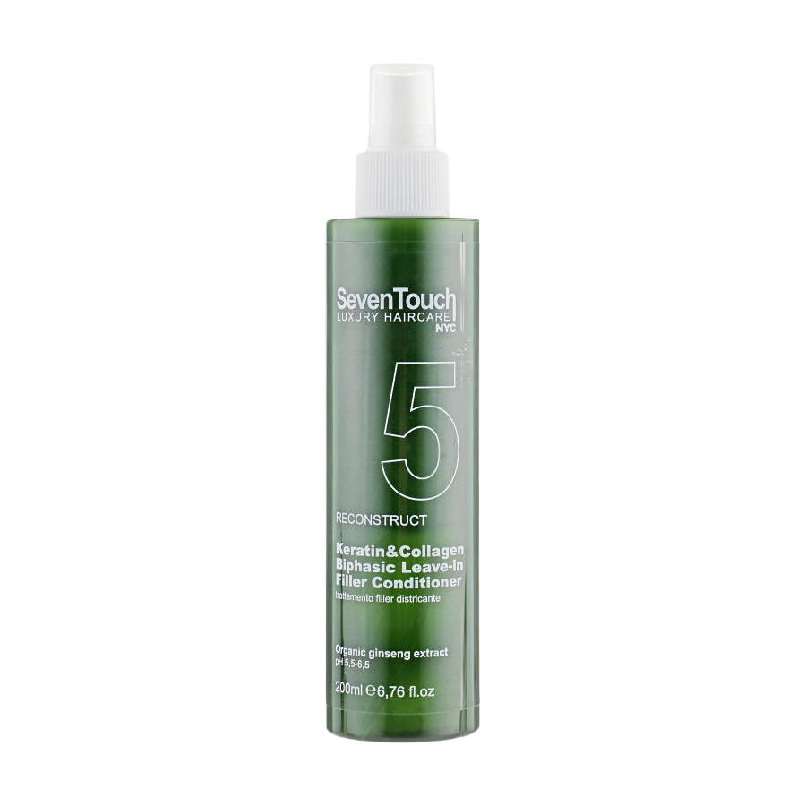 Двофазний незмивний кондиціонер для волосся Punti di Vista Seven Touch Keratin &amp; Collagen Biphasic Leave-in Filler Conditioner, 200 мл
